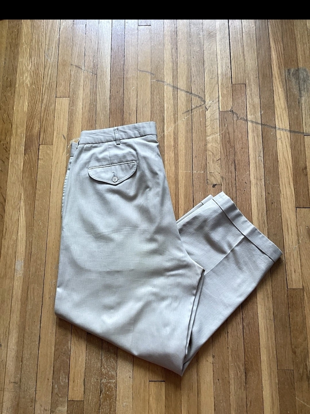 Luxe Polo Ralph Lauren 36-27 Light Tan Pleated Casual Pants,100% Cotton,MINT